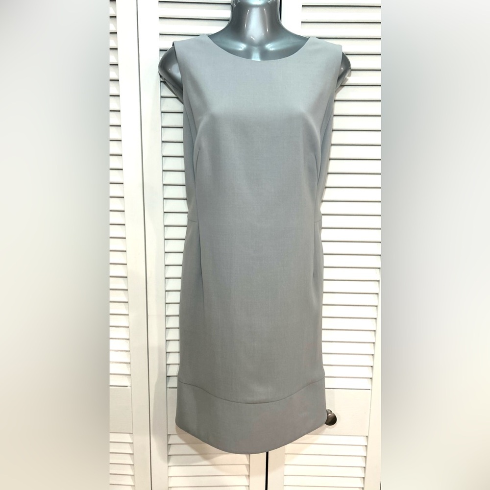 AKRIS Bergdorf Goodman gray fitted sheath dress size 12